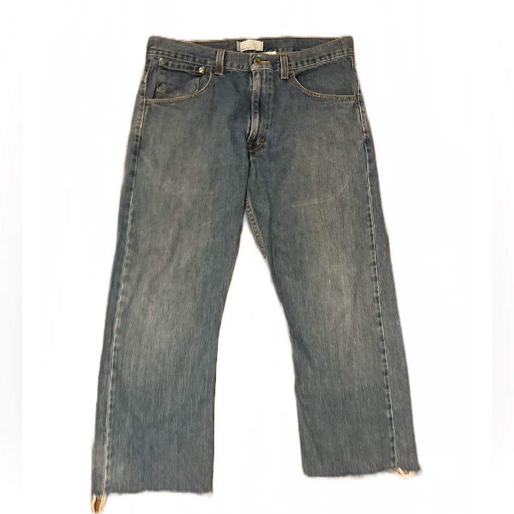 VINTAGE Levis Jeans Mens 34 Blue SilverTab True Boot Cut Medium Wash Whiskered